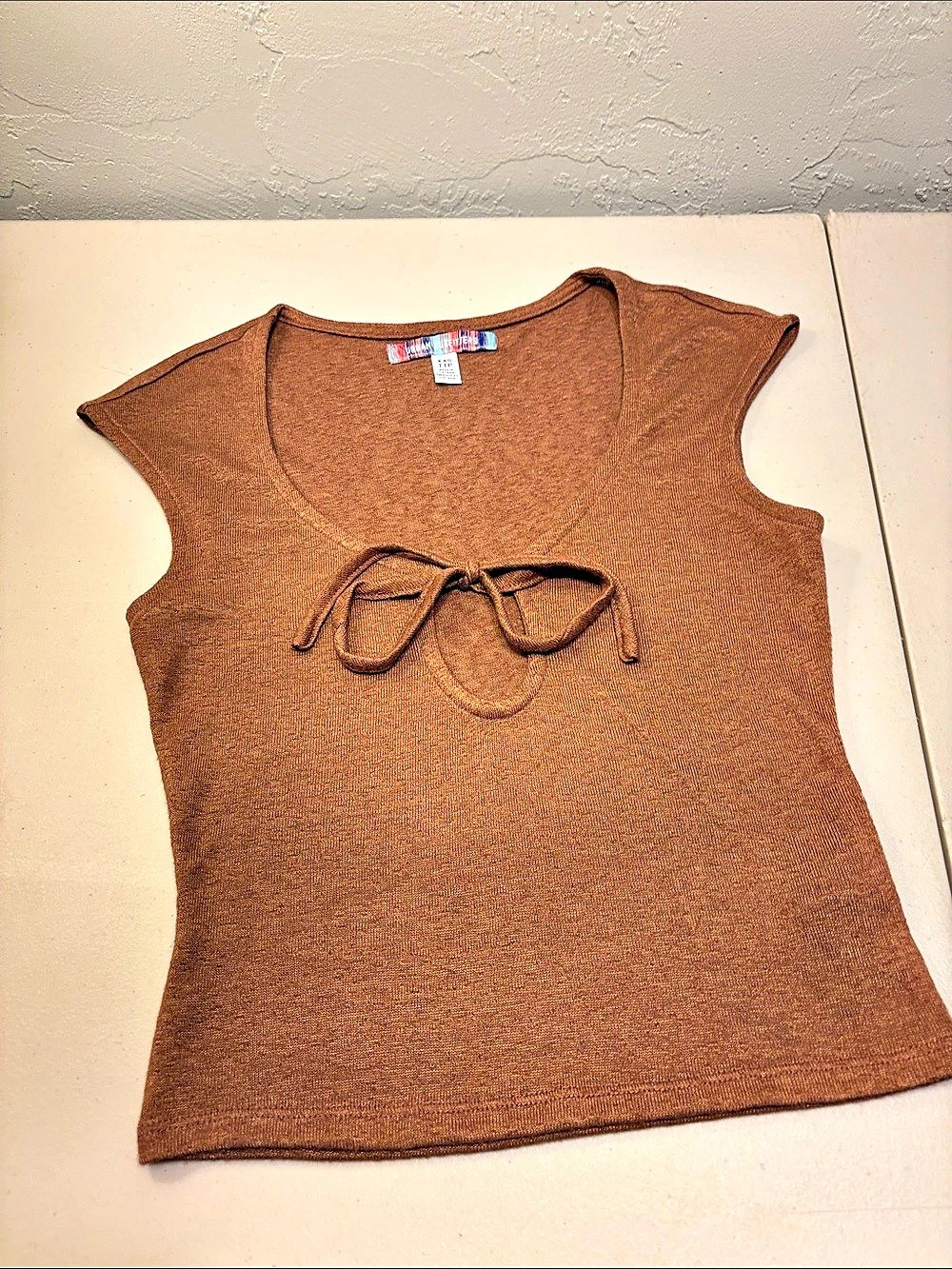 Urban Outfitters Tie-Front Brown Tank Top Size XXS